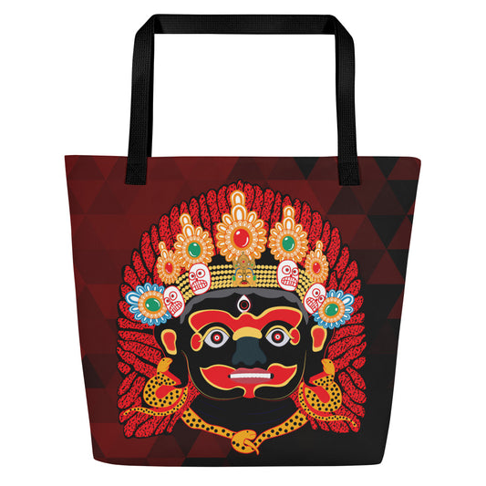 Kaal Bhairab Tote Bag (Black/Maroon)