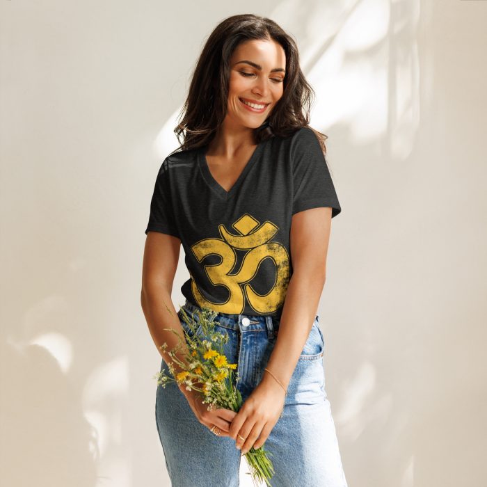 Om- Women’s relaxed v-neck t-shirt - Image 3