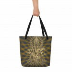 Ganesh- Gold Print- All-Over Print Large Tote Bag - Image 3