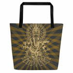 Ganesh- Gold Print- All-Over Print Large Tote Bag - Image 4
