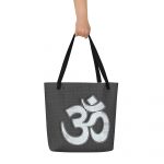 OM- White Print- All-Over Print Large Tote Bag - Image 3
