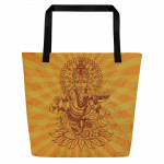 Ganesh- Yellow- All-Over Print Large Tote Bag - Image 6