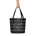 Ganesh- Stripe- All-Over Print Large Tote Bag - Image 3