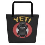 Wicked Yeti- Black- All-Over Print Large Tote Bag - Image 6