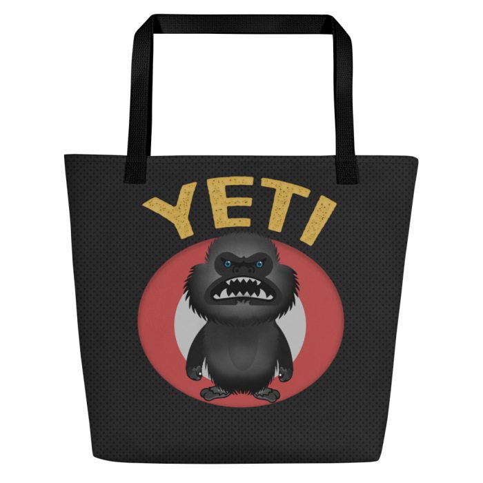 Wicked Yeti- Black- All-Over Print Large Tote Bag - Image 6