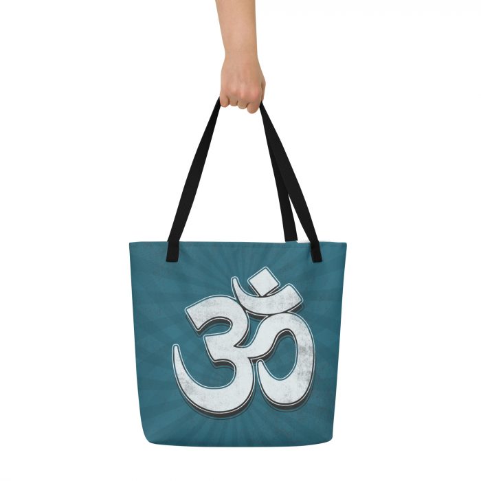 OM- Blue Print- All-Over Print Large Tote Bag - Image 3