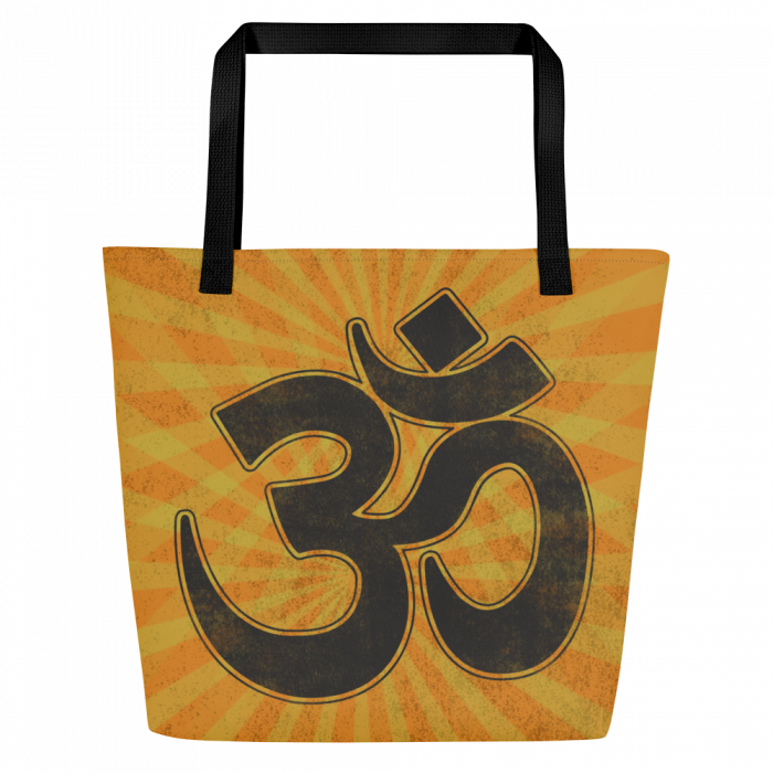 OM- Yellow Print- All-Over Print Large Tote Bag - Image 6