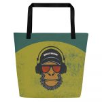 Jam Monkey- BG- All-Over Print Large Tote Bag