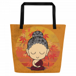 Little Buddha- All-Over Print Large Tote Bag