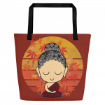 Little Buddha- All-Over Print Large Tote Bag