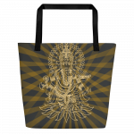 Ganesh- Gold Print- All-Over Print Large Tote Bag