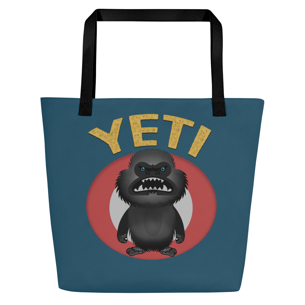 all-over-print-large-tote-bag-w-pocket-black-front-68c85ffa5f1a3.png Wicked Yeti- All-Over Print Large Tote Bag - Image 1