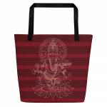 Ganesh- Red- All-Over Print Large Tote Bag