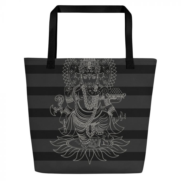 Ganesh- Stripe- All-Over Print Large Tote Bag - Image 6