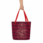Ganesh- Red- All-Over Print Large Tote Bag - Image 4