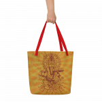 Ganesh- Yellow- All-Over Print Large Tote Bag - Image 5