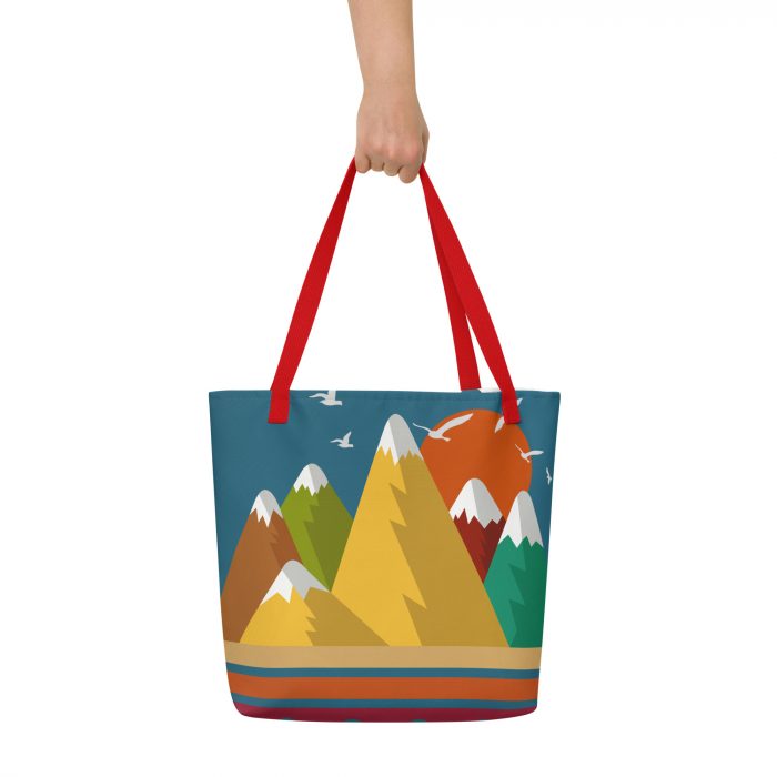 Mountain Calling- All-Over Print Large Tote Bag - Image 4