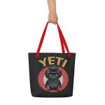 Wicked Yeti- Black- All-Over Print Large Tote Bag - Image 4