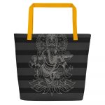 Ganesh- Stripe- All-Over Print Large Tote Bag