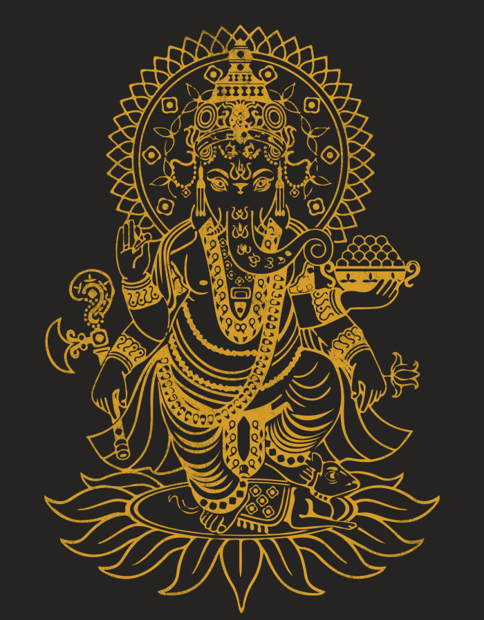 Ganesh- Yellow Print- Women's Relaxed T-Shirt - Image 2