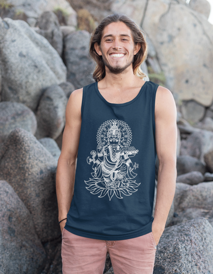 Ganesh- White Print- Tank Top - Image 3