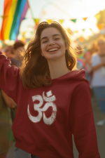 OM- White Print- Unisex Hoodie - Image 4