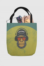 Jam Monkey- BG- All-Over Print Large Tote Bag - Image 3