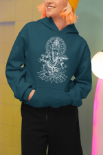 Ganesh- White Print- Unisex Hoodie - Image 4