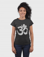 Om- White Print- Women's Relaxed T-Shirt - Image 3