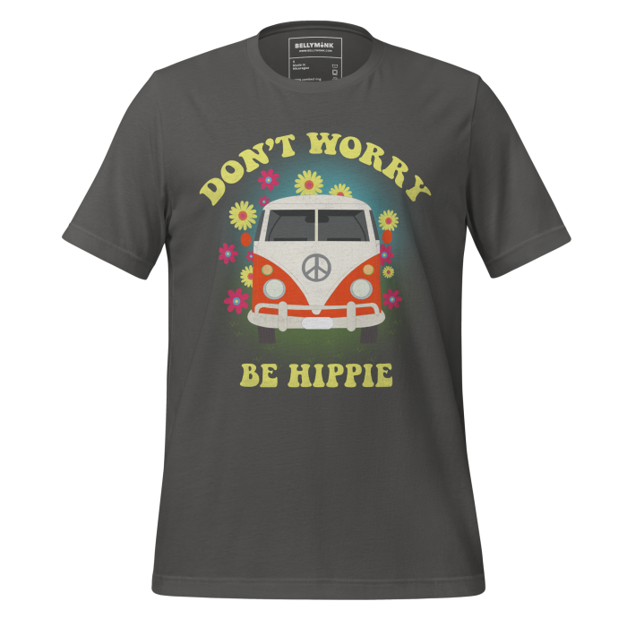 unisex-staple-t-shirt-asphalt-front-68b5e7f1b9b8d-1.png Be Hippie- Unisex t-shirt - Image 1