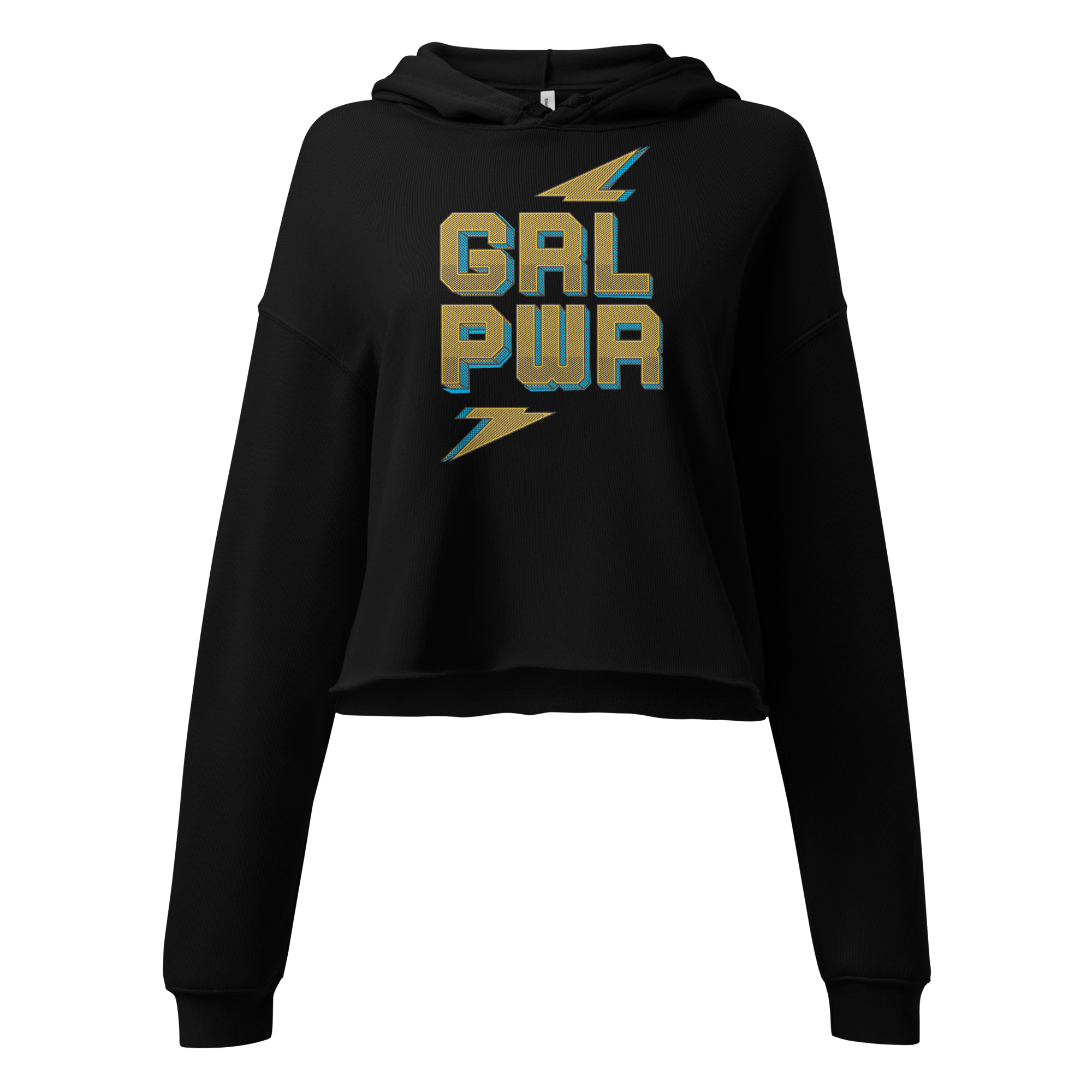 womens-cropped-hoodie-black-front-68c18f7a8cea6.png Girl Power- Women Crop Hoodie - Image 1