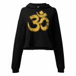 Om- Yellow Print- Women Crop Hoodie - Image 3