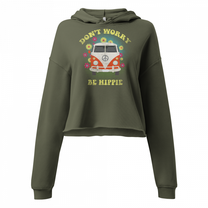 Be Hippie- Women Crop Hoodie - Image 2