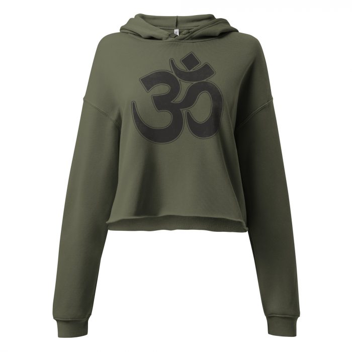 Om- Black Print- Crop Hoodie - Image 4