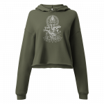 Ganesh- White Print- Crop Hoodie
