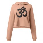 Om- Black Print- Crop Hoodie