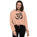 Om- Black Print- Crop Hoodie - Image 2