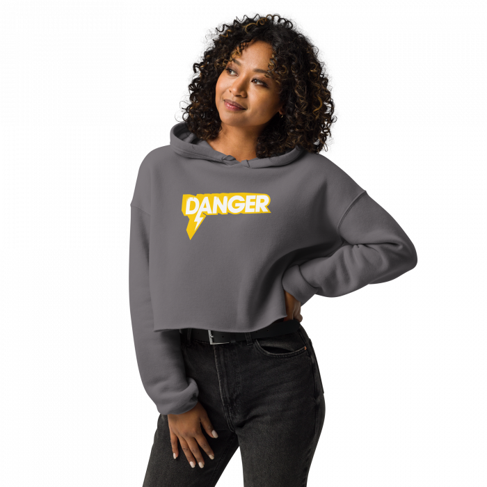 Danger- Women Crop Hoodie - Image 2