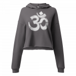 Om- White Print- Crop Hoodie - Image 3