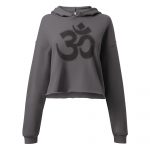 Om- Black Print- Crop Hoodie - Image 5