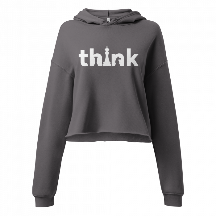 Think- Women Crop Hoodie - Image 3