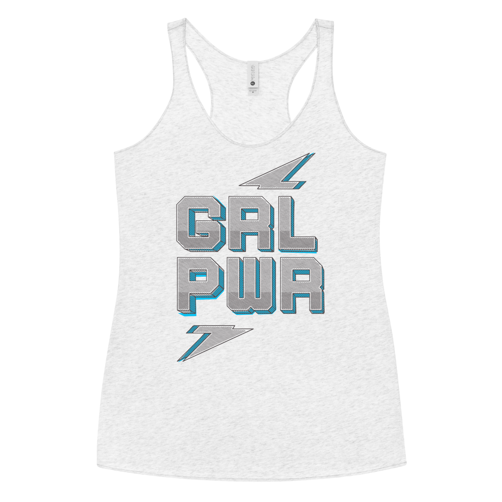 womens-racerback-tank-top-heather-white-front-68c1b7dbc5da4.jpg Girl Power- Women's Racerback Tank - Image 1