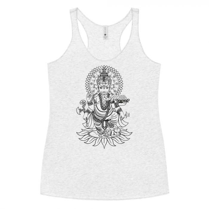 Ganesh- Black Print- Women's Racerback Tank - Image 3