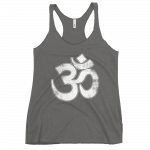 OM- White Print- Women's Racerback Tank - Image 6