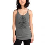 Ganesh- Black Print- Women's Racerback Tank - Image 5