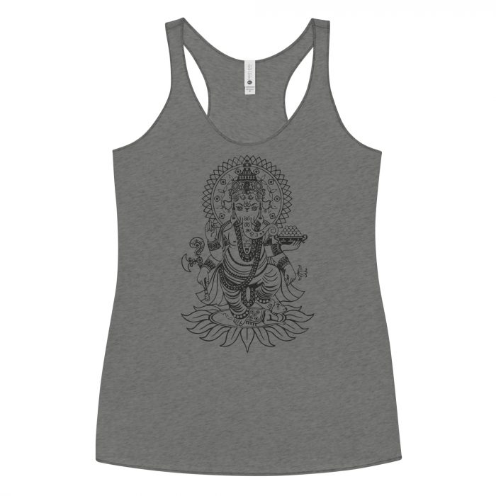 Ganesh- Black Print- Women's Racerback Tank - Image 8