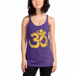 OM- Gold PrintWomen's Racerback Tank - Image 3