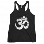 OM- White Print- Women's Racerback Tank