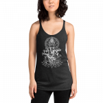 Ganesh- White Print- Women's Racerback Tank - Image 2