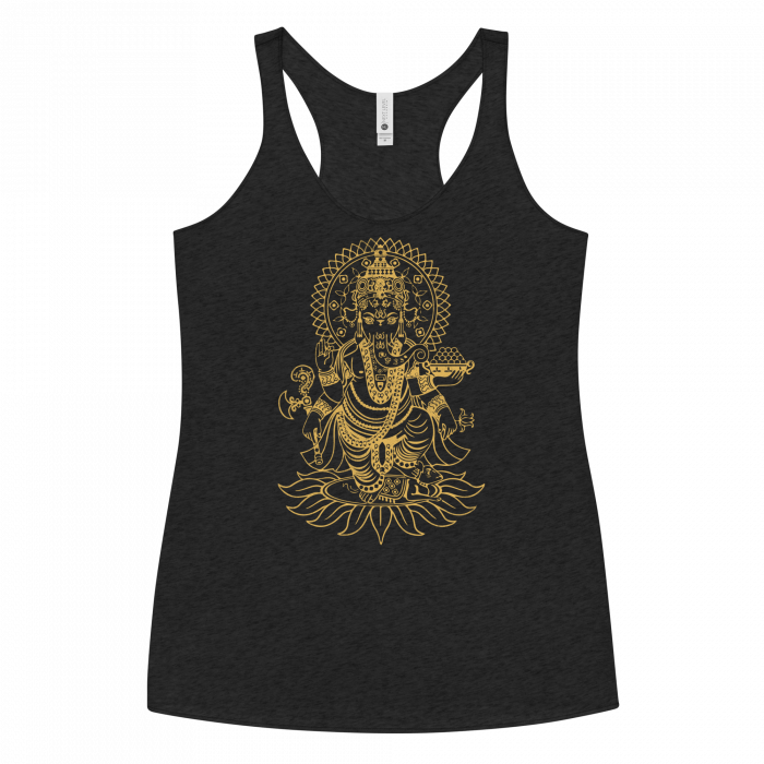 Ganesh- Gold Print- Women's Racerback Tank - Image 4